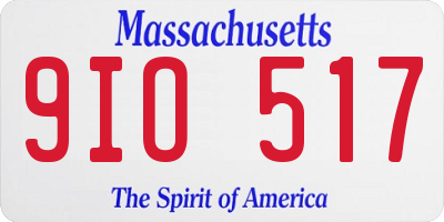 MA license plate 9IO517
