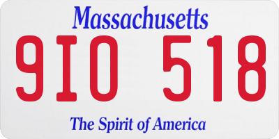 MA license plate 9IO518