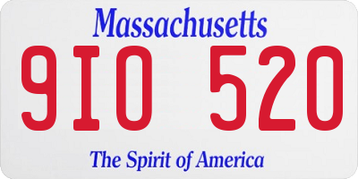 MA license plate 9IO520