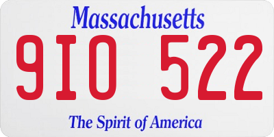 MA license plate 9IO522
