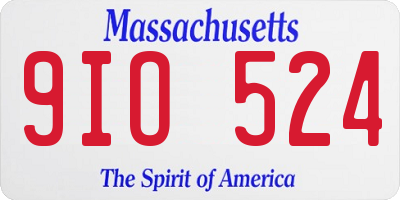 MA license plate 9IO524
