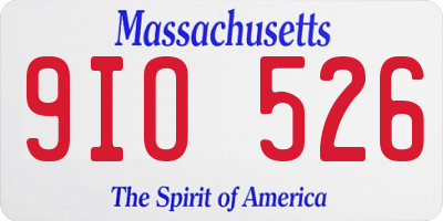 MA license plate 9IO526