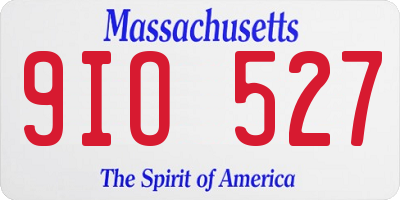 MA license plate 9IO527