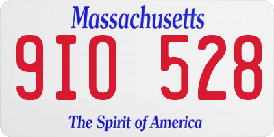MA license plate 9IO528