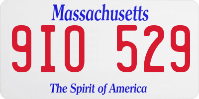 MA license plate 9IO529