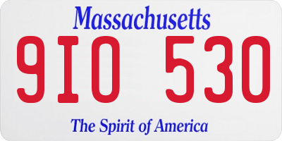 MA license plate 9IO530