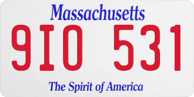 MA license plate 9IO531