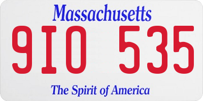 MA license plate 9IO535