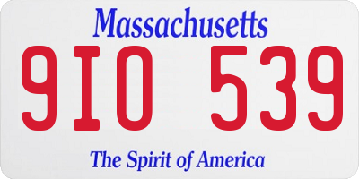 MA license plate 9IO539