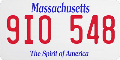 MA license plate 9IO548