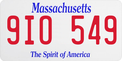 MA license plate 9IO549