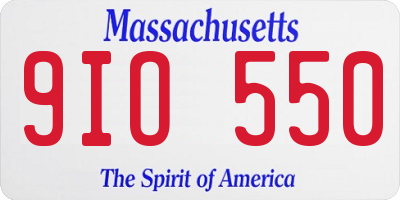 MA license plate 9IO550