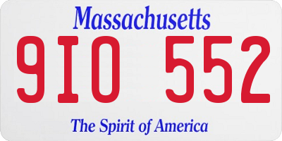 MA license plate 9IO552
