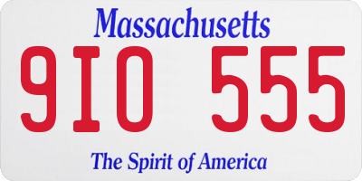 MA license plate 9IO555