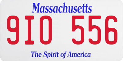 MA license plate 9IO556