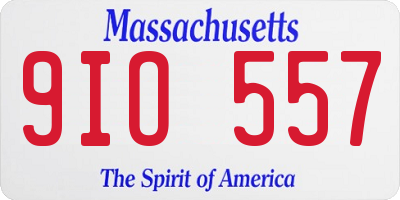 MA license plate 9IO557