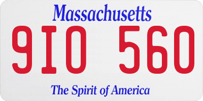 MA license plate 9IO560