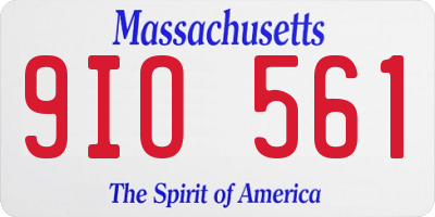 MA license plate 9IO561