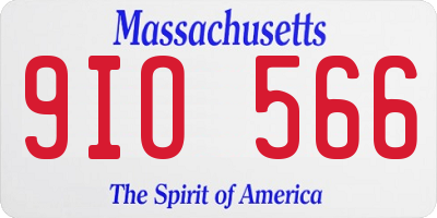 MA license plate 9IO566