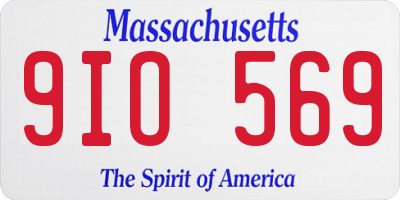 MA license plate 9IO569