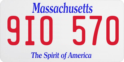 MA license plate 9IO570