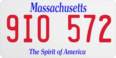 MA license plate 9IO572