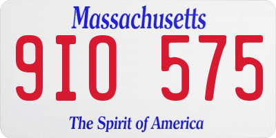 MA license plate 9IO575