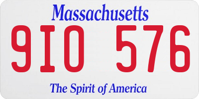 MA license plate 9IO576