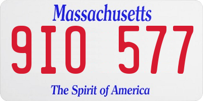 MA license plate 9IO577