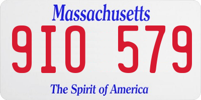 MA license plate 9IO579