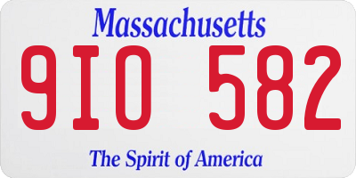 MA license plate 9IO582