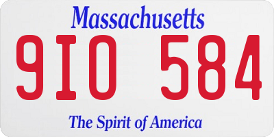 MA license plate 9IO584