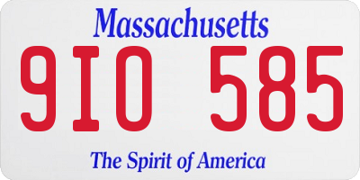 MA license plate 9IO585