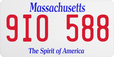 MA license plate 9IO588