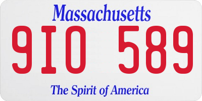 MA license plate 9IO589