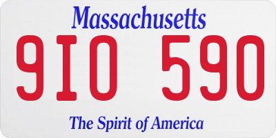 MA license plate 9IO590