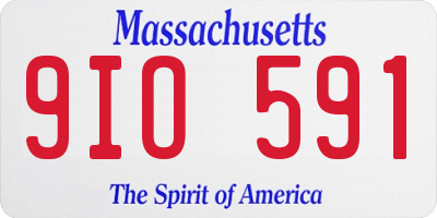MA license plate 9IO591