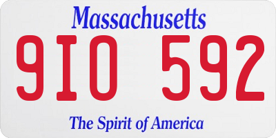 MA license plate 9IO592