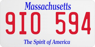 MA license plate 9IO594