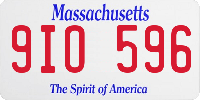 MA license plate 9IO596