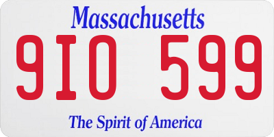 MA license plate 9IO599