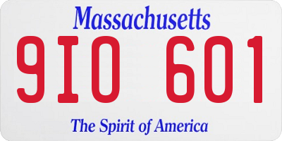 MA license plate 9IO601