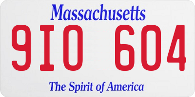 MA license plate 9IO604