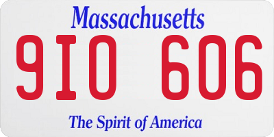 MA license plate 9IO606