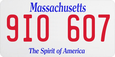 MA license plate 9IO607