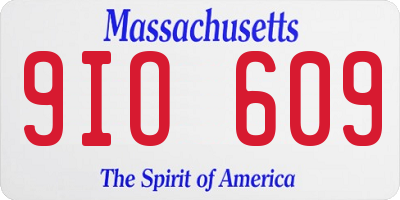 MA license plate 9IO609