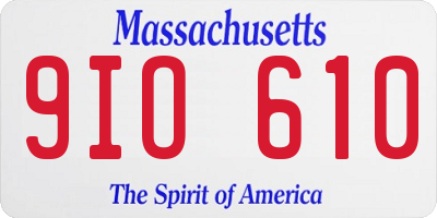 MA license plate 9IO610