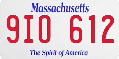 MA license plate 9IO612