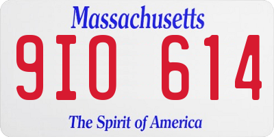 MA license plate 9IO614