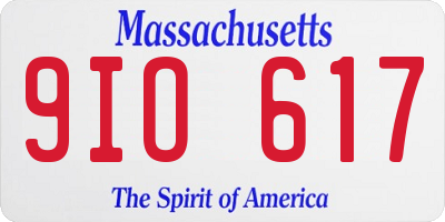 MA license plate 9IO617